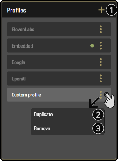 speechprofile management