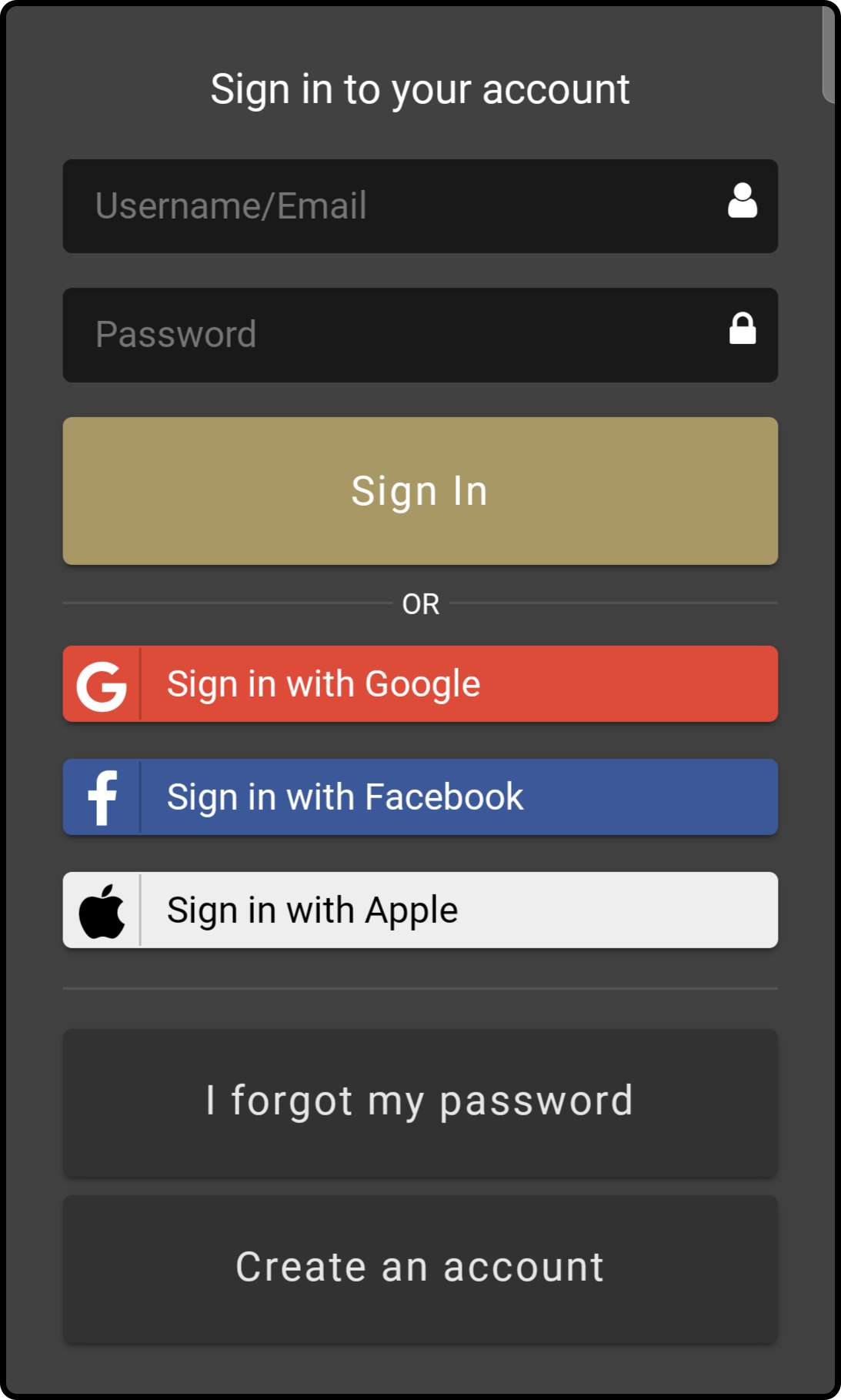 login page