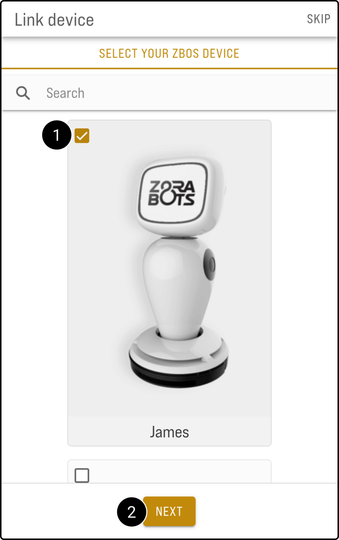 device selection
